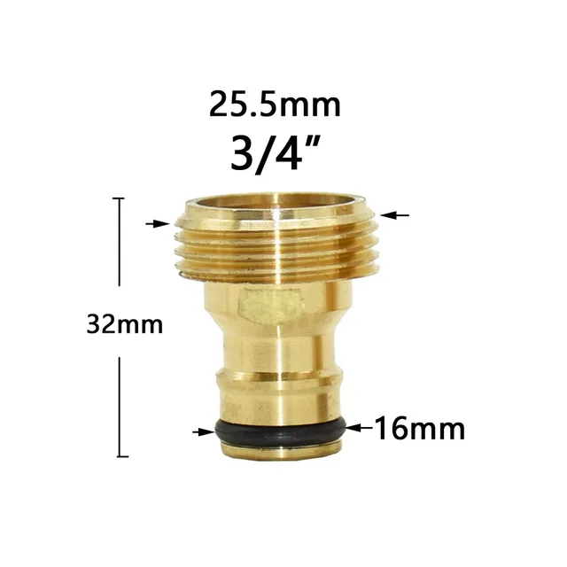 Amazon | 蛇口コネクター 19mm 真鍮ガーデンホース 1 インチ雄ネジ、1