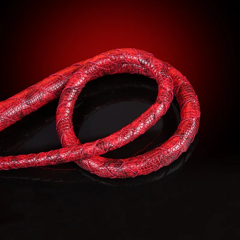 98CM Serpentine Pattern Genuine Leather 9 Braids Horse Whip Horse Training Real Leather Whips
