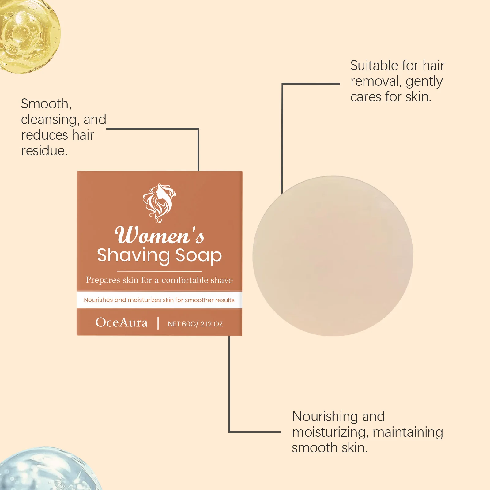 Women's Shaving Soap Moisturizing Smoothing Deep Cleansing Hair Removal Soothing Comfortable Brightening Refreshing Shaving Soap