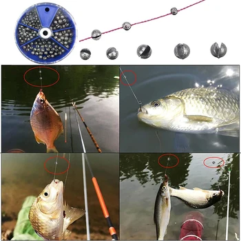 205pcs Fishing Weights Sinkers With Storage Box 5 Sizes Assortment Box Fishing Accessories (0.2g/0.28g/0.38g/0.5g/0.8g) 2