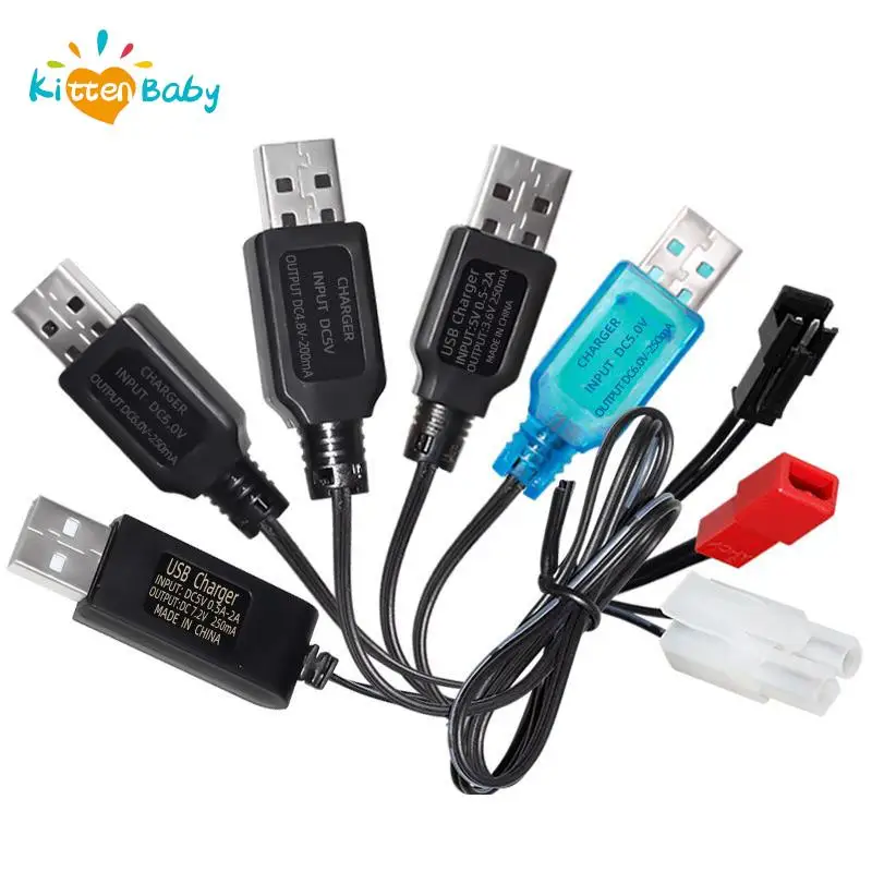 

3.6V 4.8V 6V 7.2V 250mA NiMh/NiCd Battery USB Charger Cable SM 2P Forward Plug Remote Control Car USB Charger Electric Toy