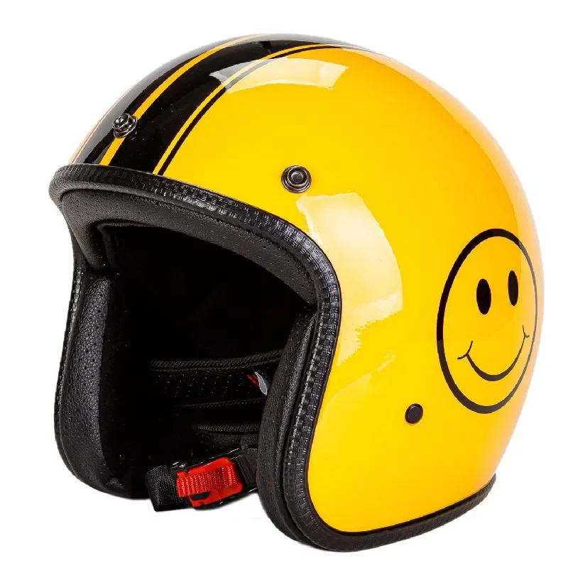 Casque Moto Femme Casque Moto Rétro 3/4 - Certifié ECE, Visière, Doublure Lavable | Pour Scooter, Vespa, Cruiser Casque Jet ECE DOT