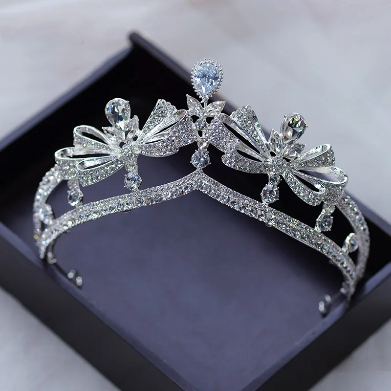 Luxury Tiaras And Crowns CZ Zirconia Princess Pageant Engagement Headband Wedding Hair Accessories Evening Dress Bridal Jewelry