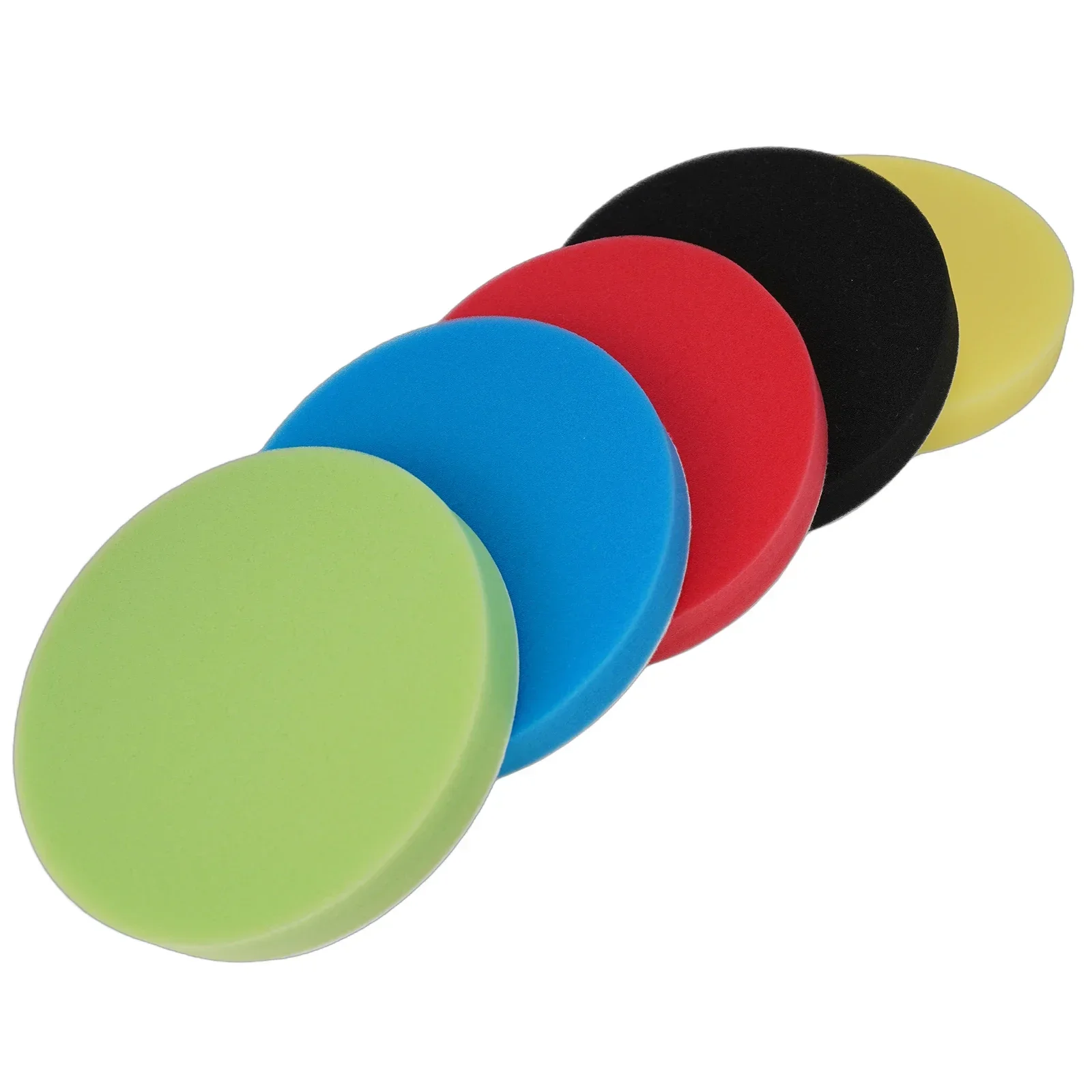 Car Auto Round Flat Polishing Pads Buffing Sponge Tools Kit Detailing Finishing Adapter 5pcs Accessories 7 Inches