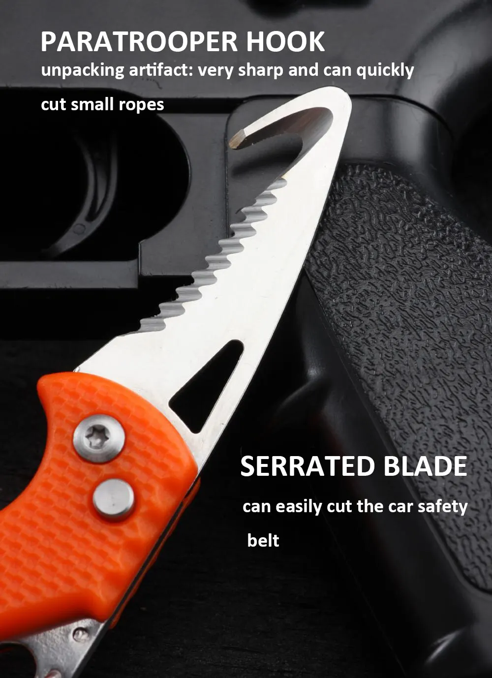 1pcs Outdoor Camping Portable Folding Knife Express Package Knife Gift Keychain Serrated Hook Carryon Survival Tool Box folding knife camping knives