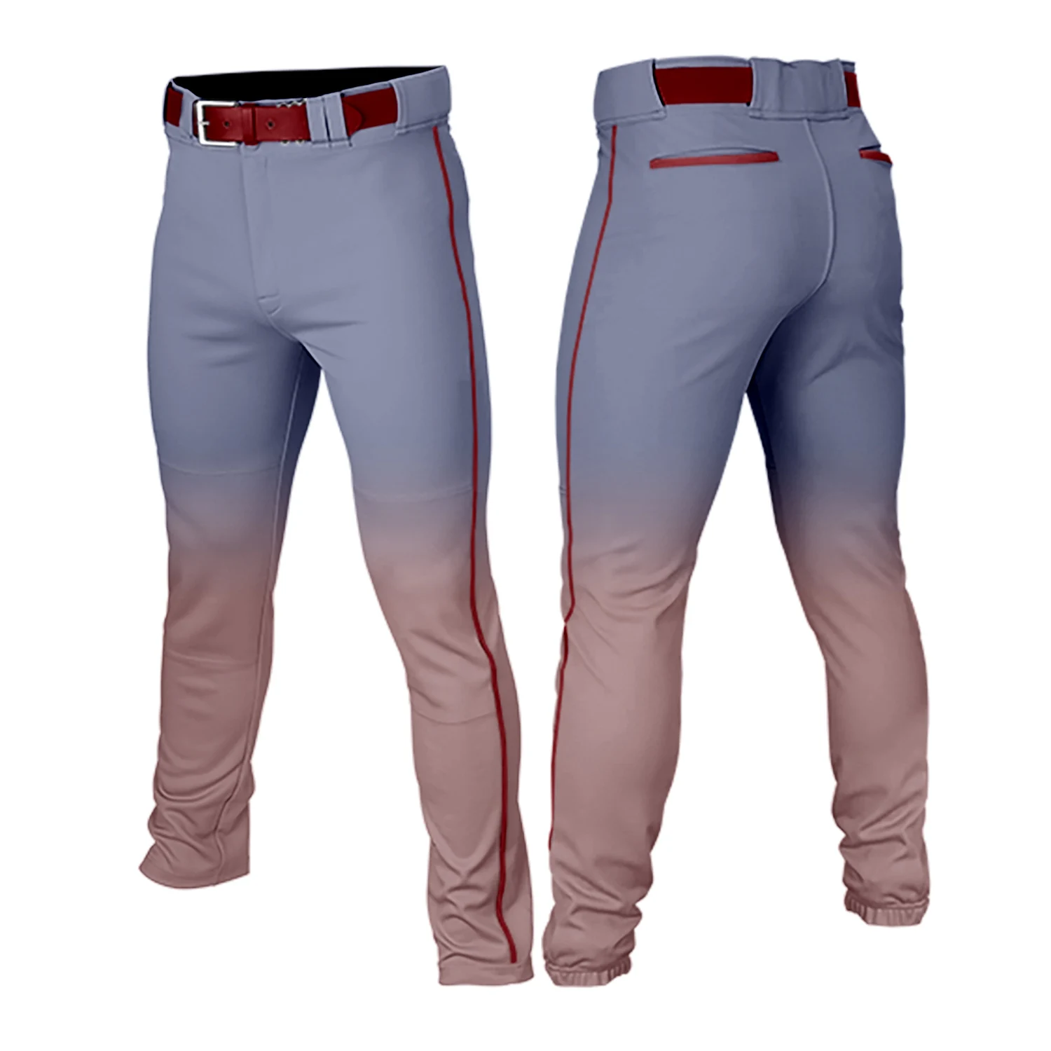 Custom Men Youth Gradient Baseball Pants Practice Softball Pants Training Uniform Breathable Casual Sportswear Running Trousers