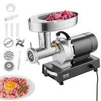 VEVOR Stainless Steel Commercial Meat Grinder, 14 Lbs/Min Capacity Electric Meat Grinders w/Blade, Grinding Plate, Sausage Maker 1