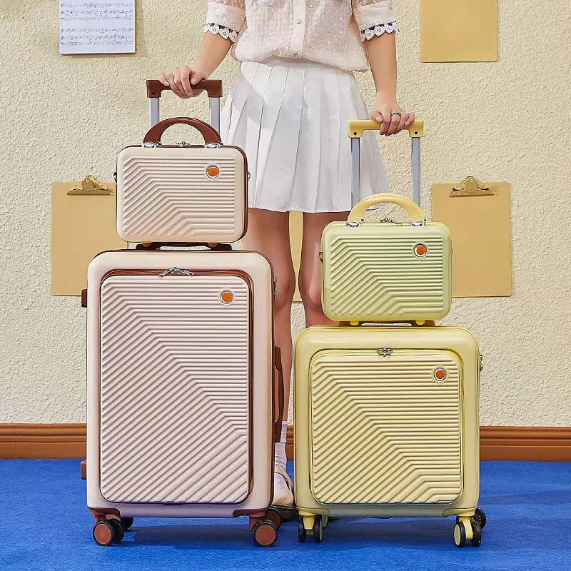 suitcase-front-opening-cabin-rolling-luggage-set-suitcases-on-wheels-trolley-travel-bag-lightweight-luggage-carry-on-bag
