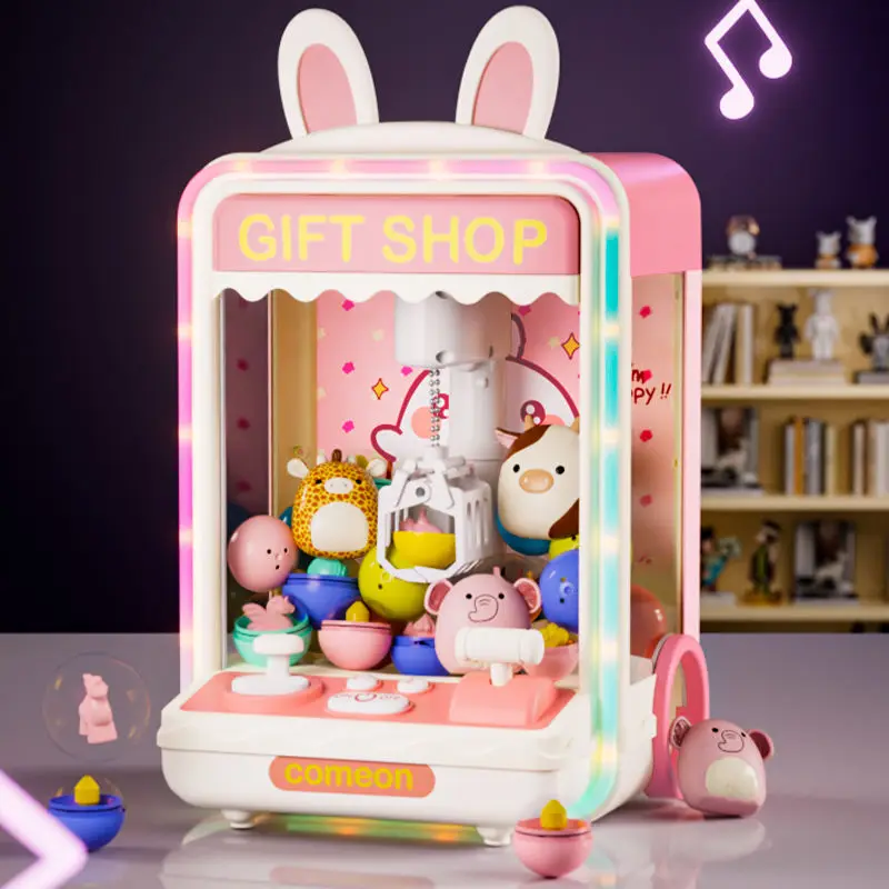 Clip Doll Machine Cartoon Automatic Doll Claw Machine Kids Operated Play Game Claw Catch Toy Mini Crane Machines Gift