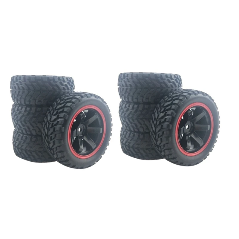 

2X For 1:10 Rally Car 75Mm Rubber Tires And Wheel Rims For 1/10 Scale HSP 94123 HPI Kyosho Tamiya RC On Road Car