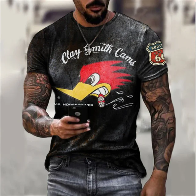Summer Men's T-shirt Fashion Tiger  3D Shirt Casual Street Style Short-Sleeved Funny Harajuku All-match Top 6xl S1006