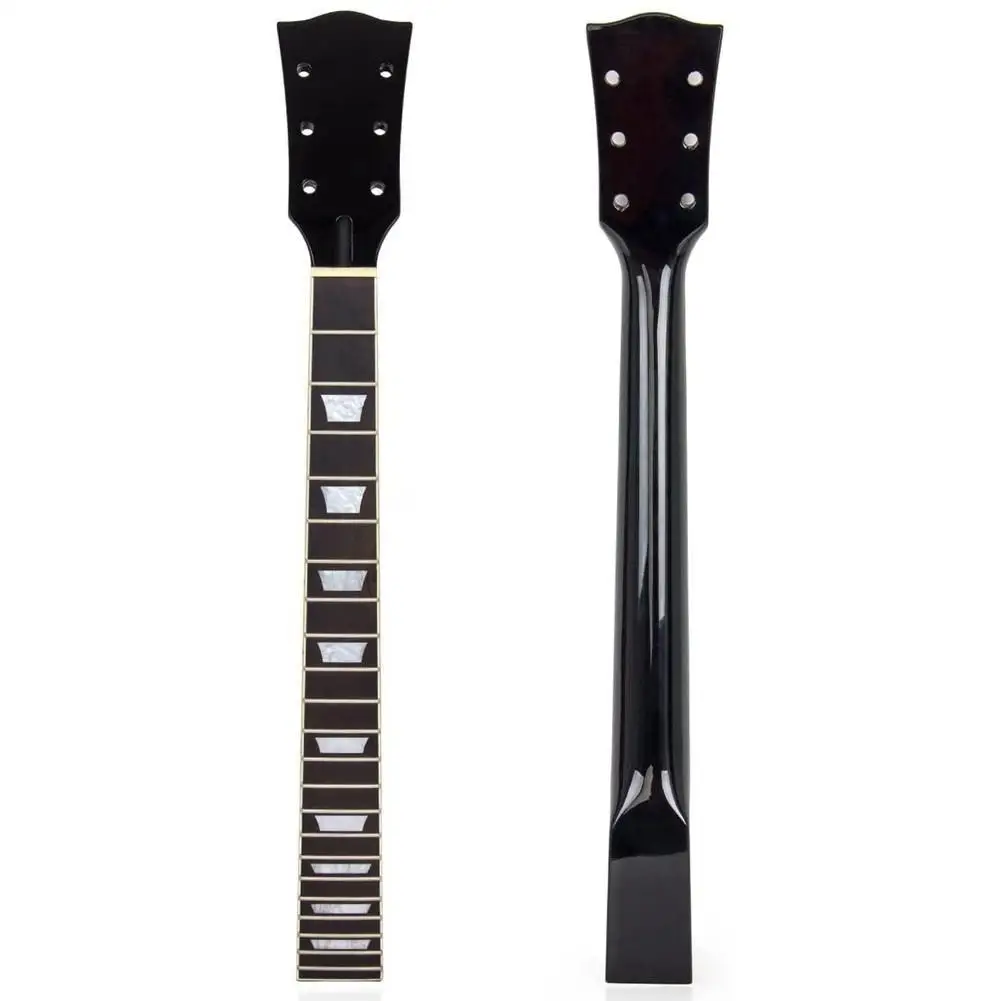 

22-fret Guitar Neck Maple Wooden Rosewood Solid Black Finish Guitar Handle Neck for Electric Guitar Replacement Parts