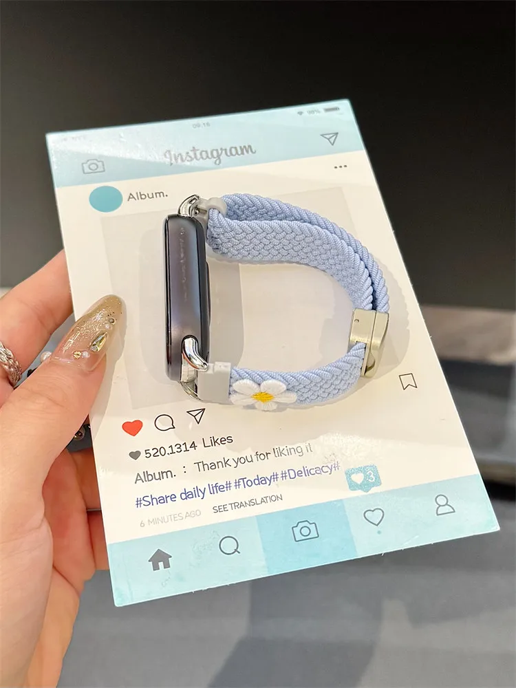 Braided Loop Elastic Bracelet Woven Nylon Strap
