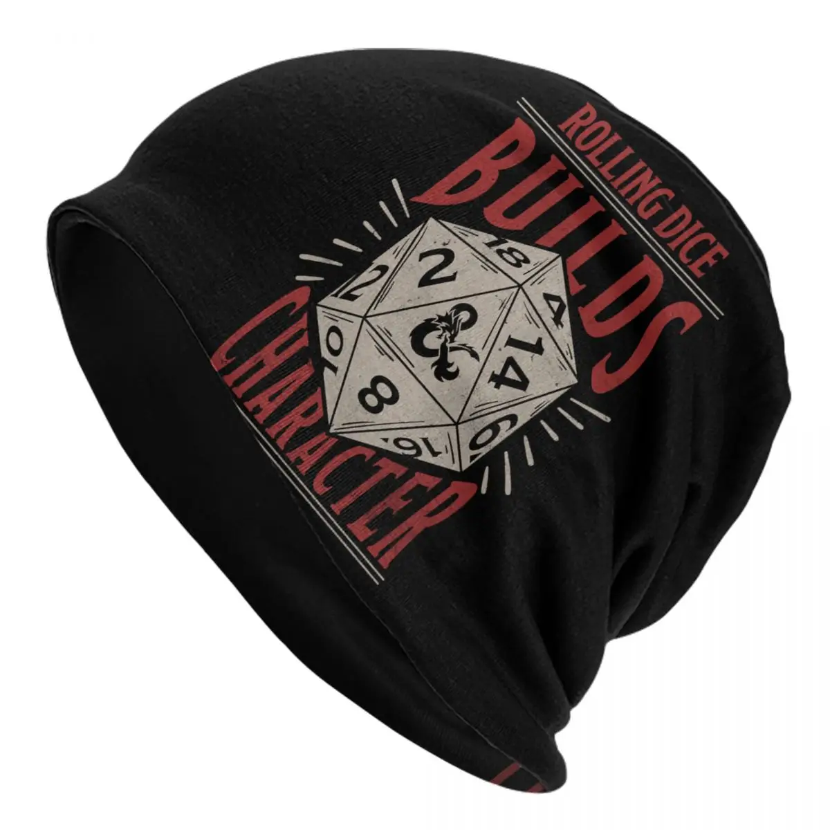 

DnD Rolling Dice Builds Character Cap Game Goth Autumn Winter Ski Skullies Beanies Hat Spring Warm Dual-use Bonnet Knitting Hats