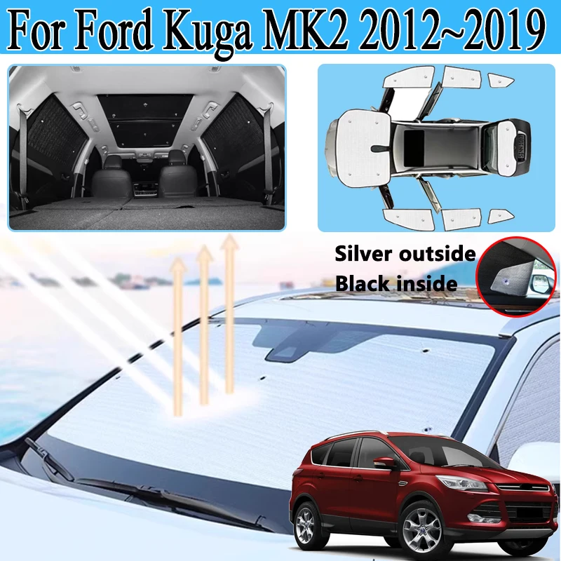 Car Sunshades For Ford Kuga MK2 2012 2013 2014 2015~ Accessories Full Coverage Sunshade Anti-UV Window Visor Privacy Blocks