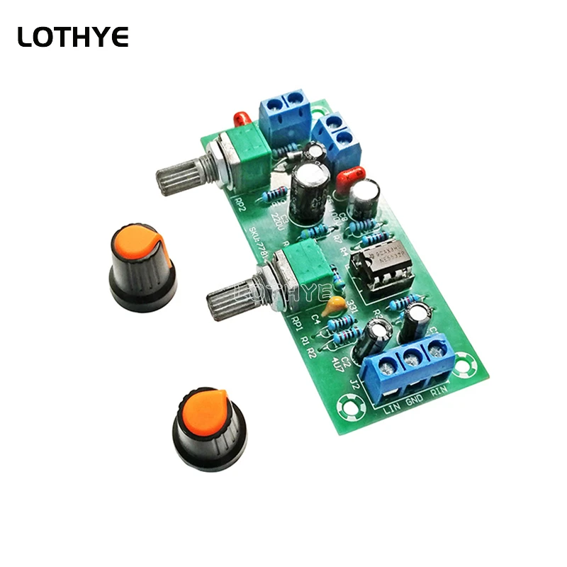 

High-precision Single Supply Low Pass Filter Board Subwoofer Preamp Board 2.1 Channel DC 10-24v 22hz-300hz