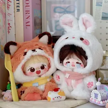 20cm Plush Doll Clothes Animal Onesie Outfit Cute Fox & Bunny Costume for 20cm Cotton Dolls Universals 1