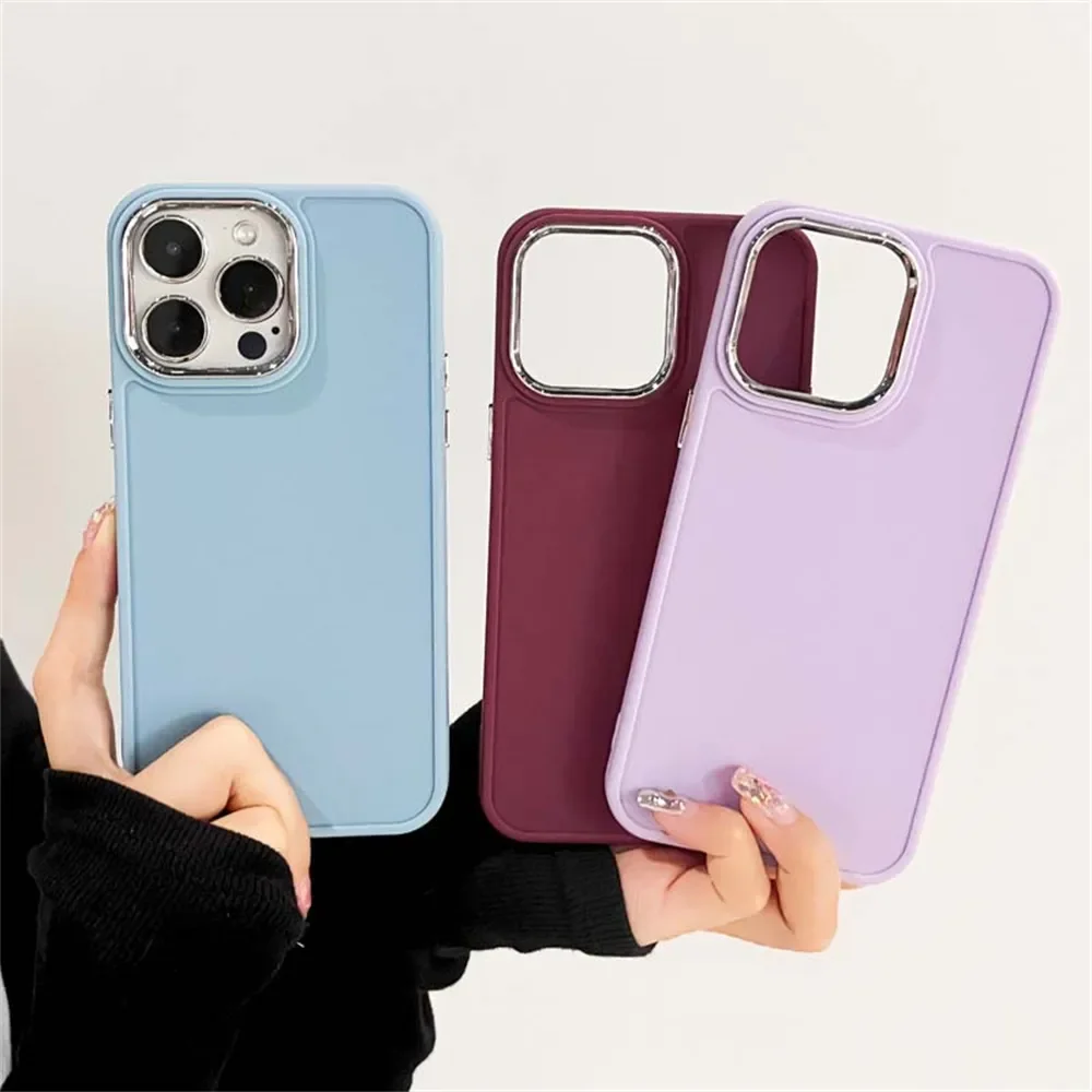 Galvanisierte Silikon Handyhülle Für Iphone Einfarbiges Case_voghion.com