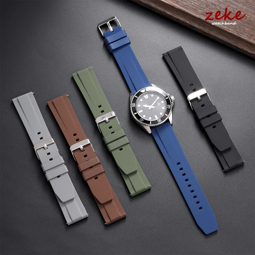 Universal Waterproof Silicone Sport Wristband - Quick Release Rubber Watch Band