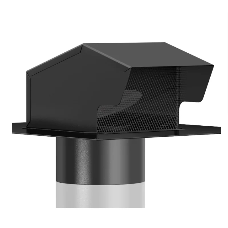 Hon&Guan 4''/6” Black Roof Vent Cap, Roof Vents for Houses Galvanized Steel Rooftop Dryer Exhaust Vent Cap, No Damper