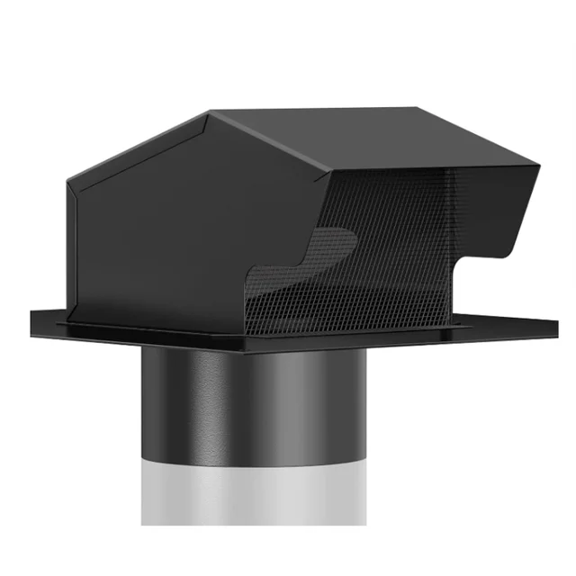 Hon & Guan 4 ''/6" สีดําหลังคา Vent Cap, ช่องระบายอากาศหลังคาสําหรับบ้านเหล็กชุบสังกะสีเครื่องเป่าบนชั้นดาดฟ้า Exhaust Vent Cap, ไม่มี Damper 1