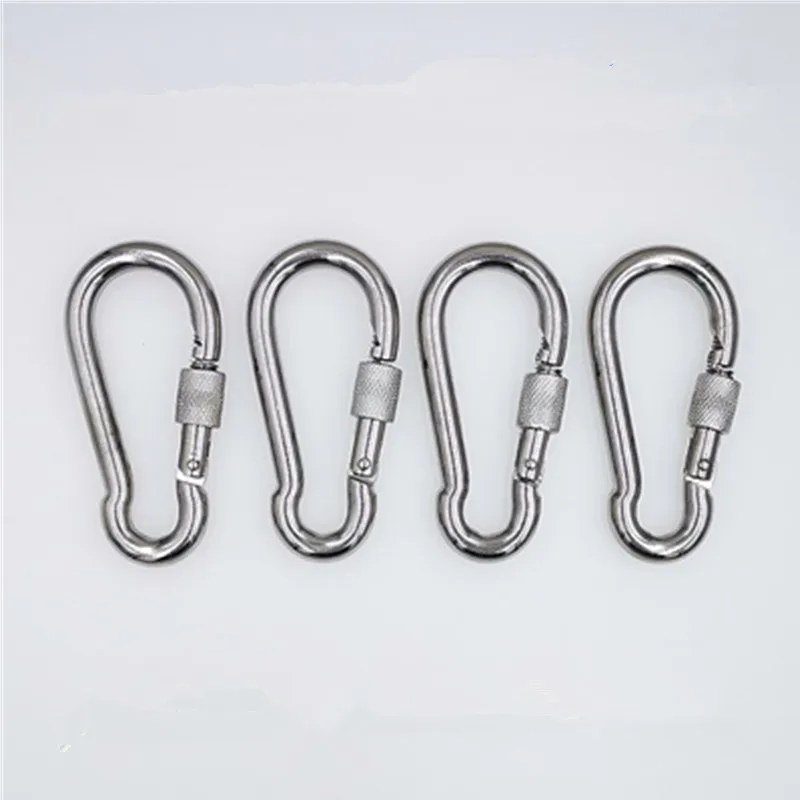 2 Large Screw Lock Carabiner Clips - 10mm X 100mm, Holds Up To 350kg For Heavy Duty Use