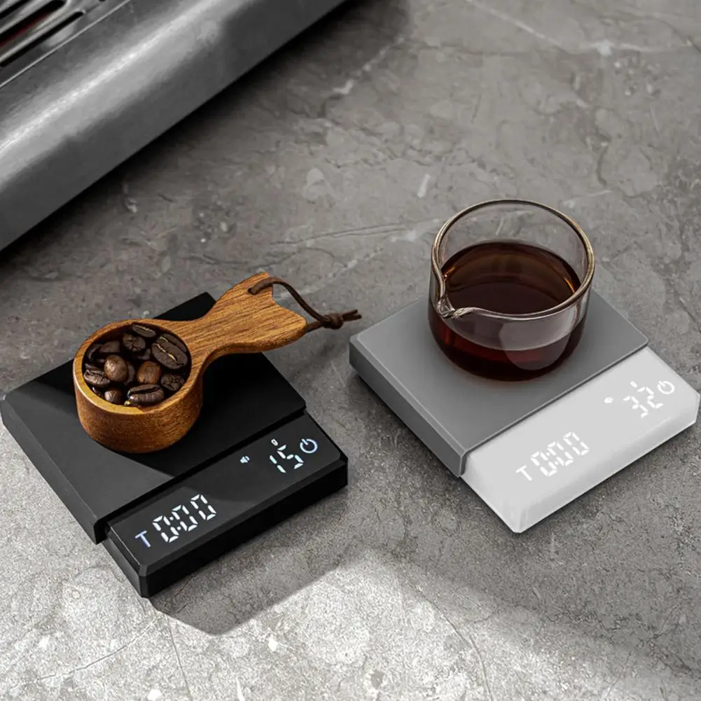 

Coffee Kitchen Mini Scale Intelligent Timer LCD Display Capacitive Screen Weight Scale For Baking Portioning Food Coffee