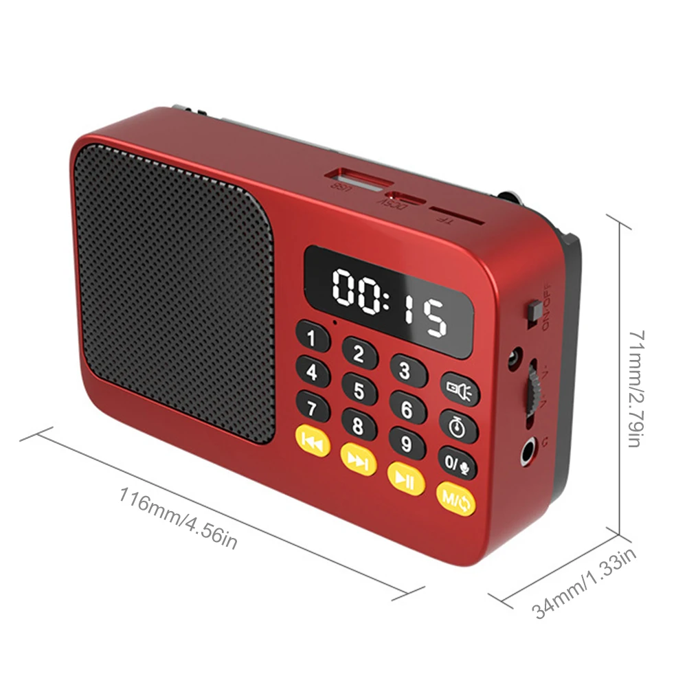 Outdoor Portable Rechargeable FM Radio - Camping Bluetooth Speaker with LED Flashlight, TF/USB MP3 Player & LCD Display