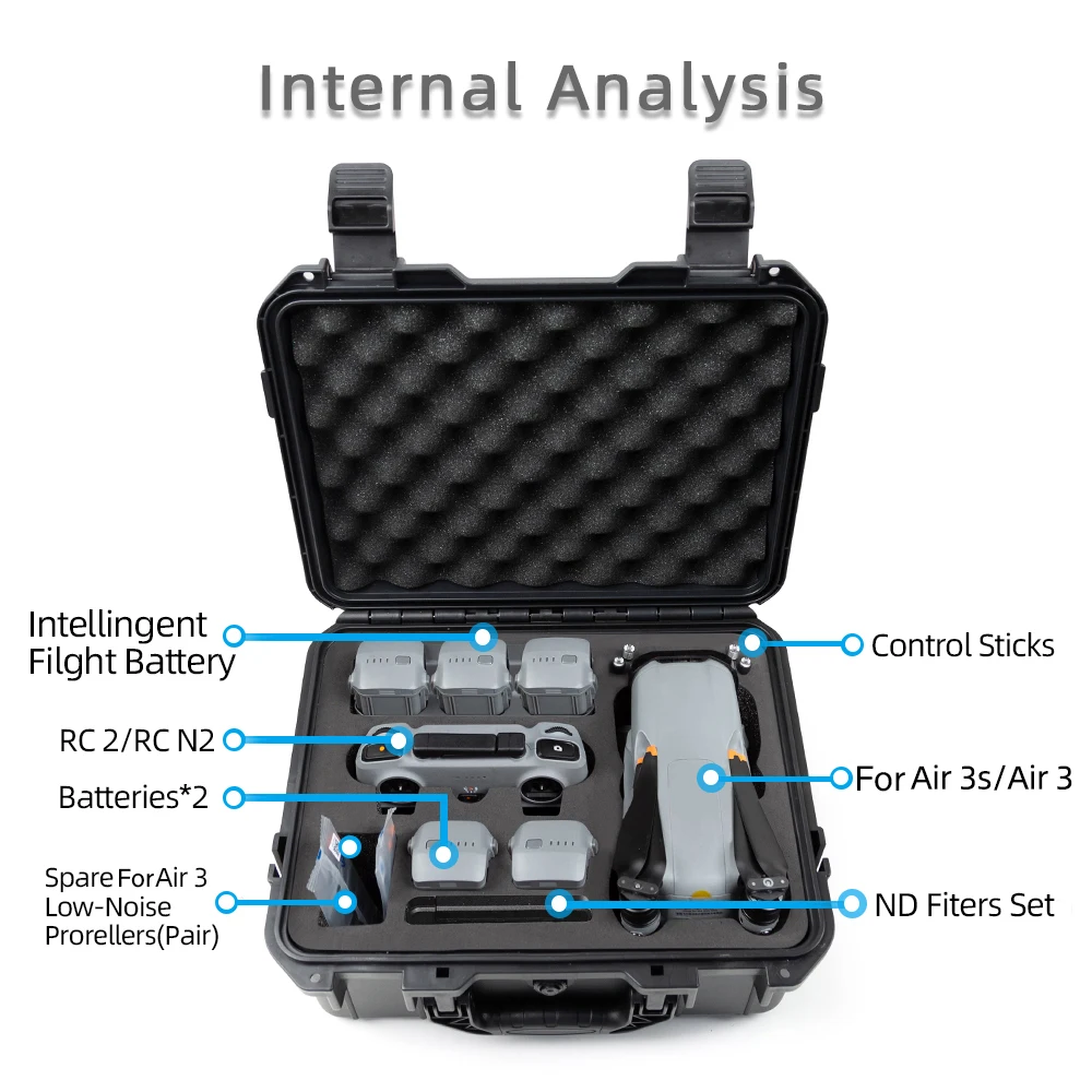 Explosion-proof Safety Box drone storage bag dji case drone case For DJI AIR 3/3S Storage Bag Water-proof Handbag Hard Shell Case Carrying Box For DJI RC 2/RC N2