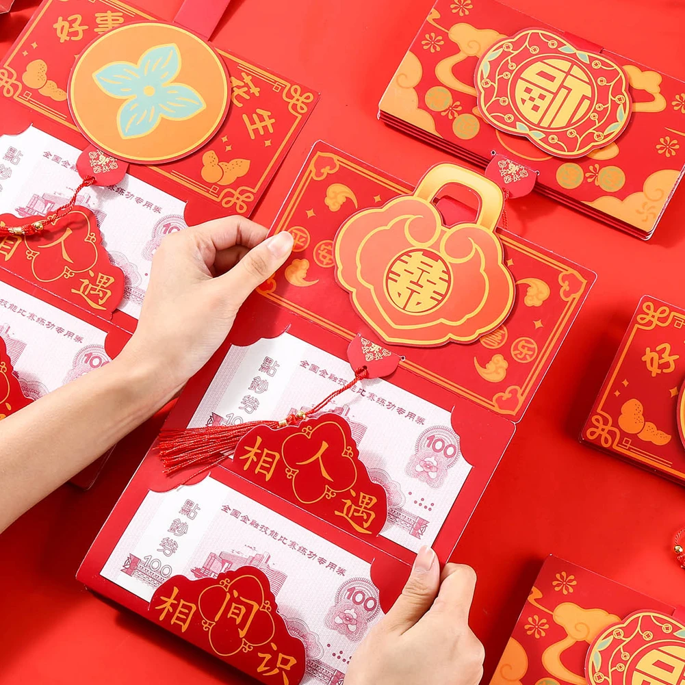 

Folding HongBao 2023 Rabbit Year Red Envelopes Lucky Red Packet Wedding Money Bag Birthday Chinese Style Party Supplies