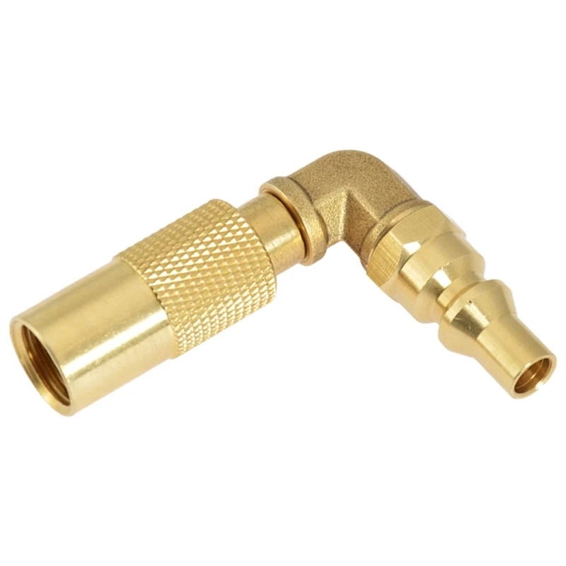 N0HB Practical Propanes Grills Adapter 1/4In Quick Connects Elbow Brass Propanes Grills Fitting Suitable for Outdoor Cooking