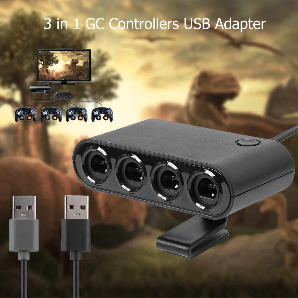 Protable GC 컨트롤러 변환기 USB 어댑터(브래킷 포함) 닌텐도 스위치/Wiiu/PC 게임 액세서리에 적합 91*48*25mm