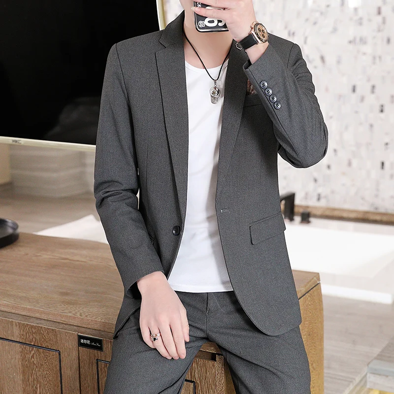 High Quality Stylish and Handsome Suit (suit + Trousers) 2024 New Men's Business Leisure Boutique All-in-one Two-piece Set M-5XL 2