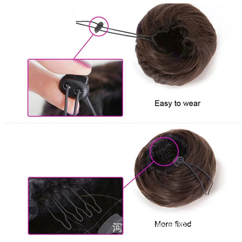 Adjustable Synthetic Hair Scrunchie Bun Extensions Image 4