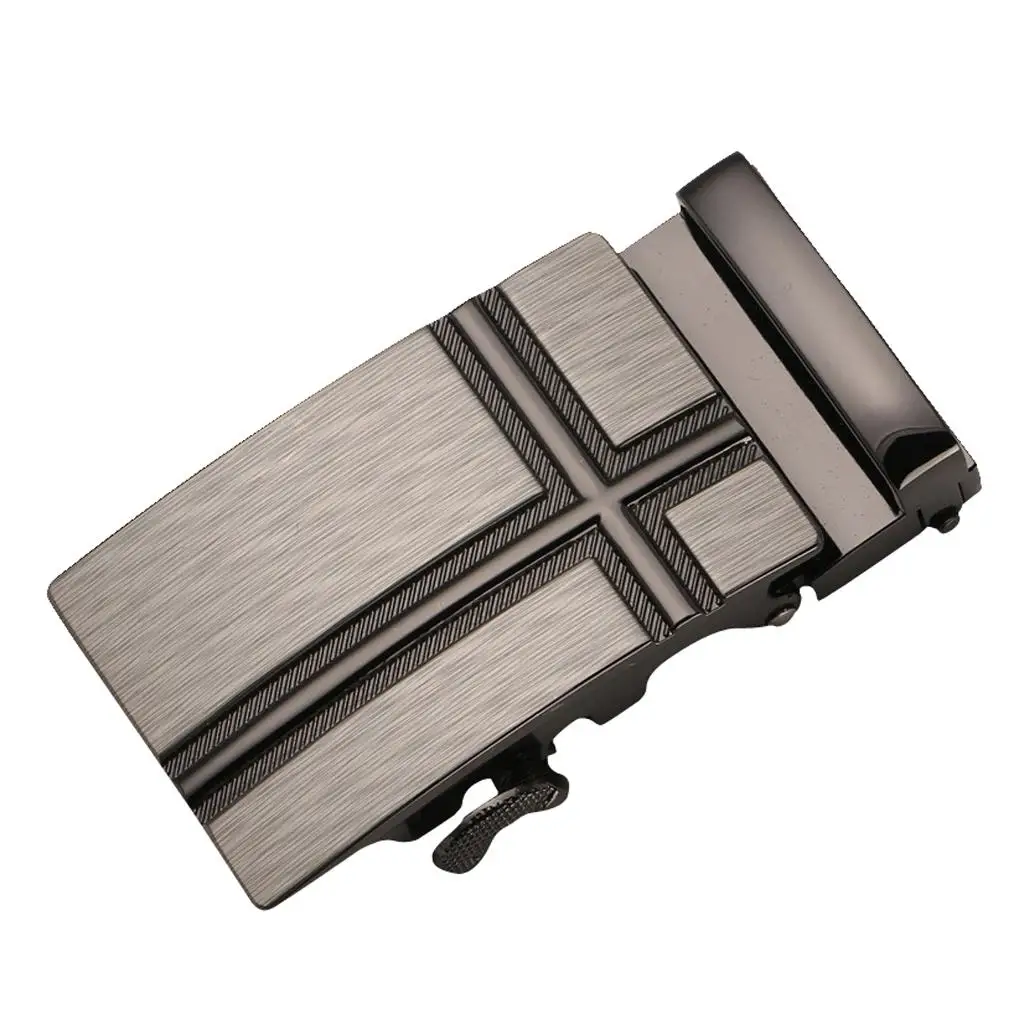 2xMens Ratchet Belt Buckle, Automatic Slide Buckle for Belt Strap 35mm 6