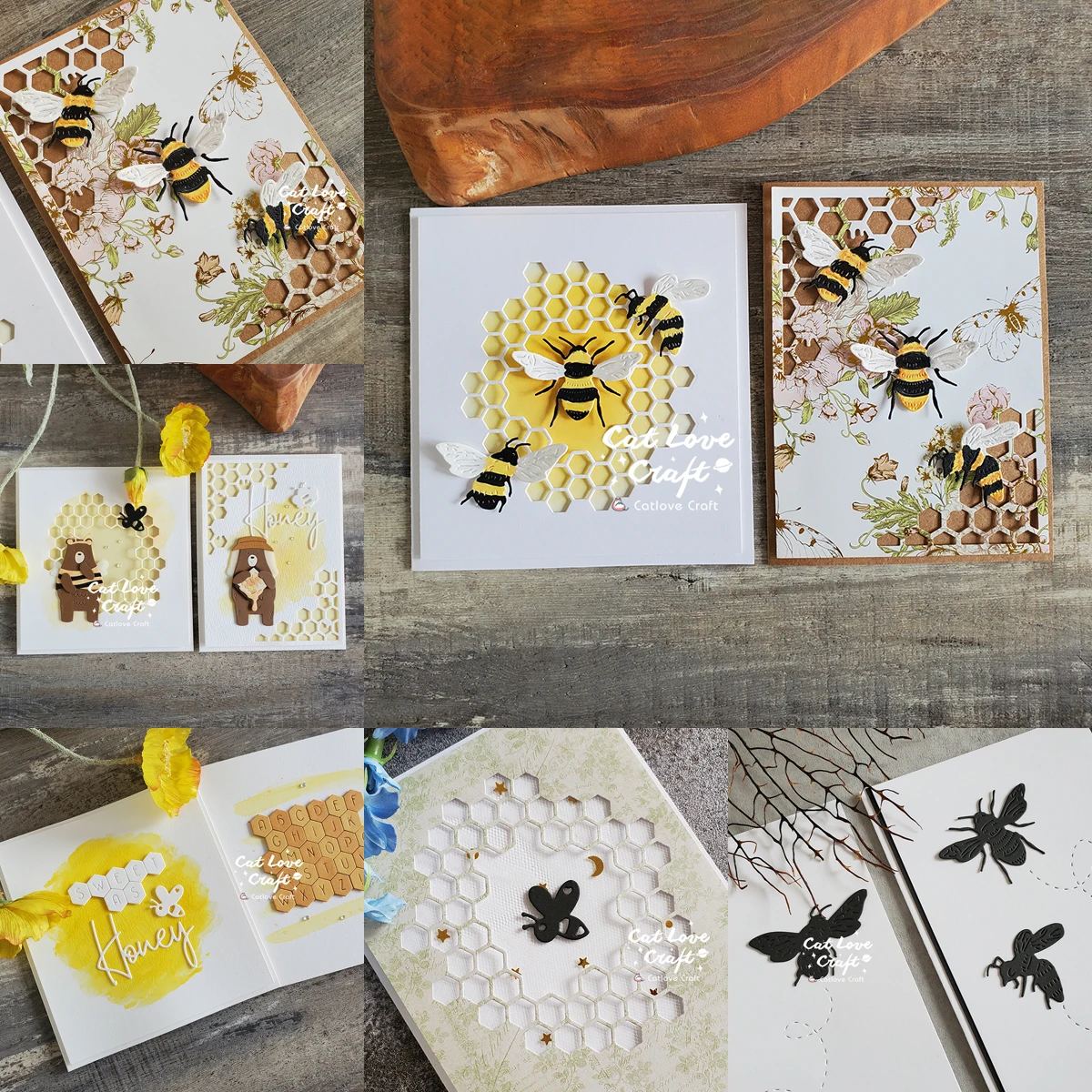 Bee Arty - Hex Stack - Metal Die