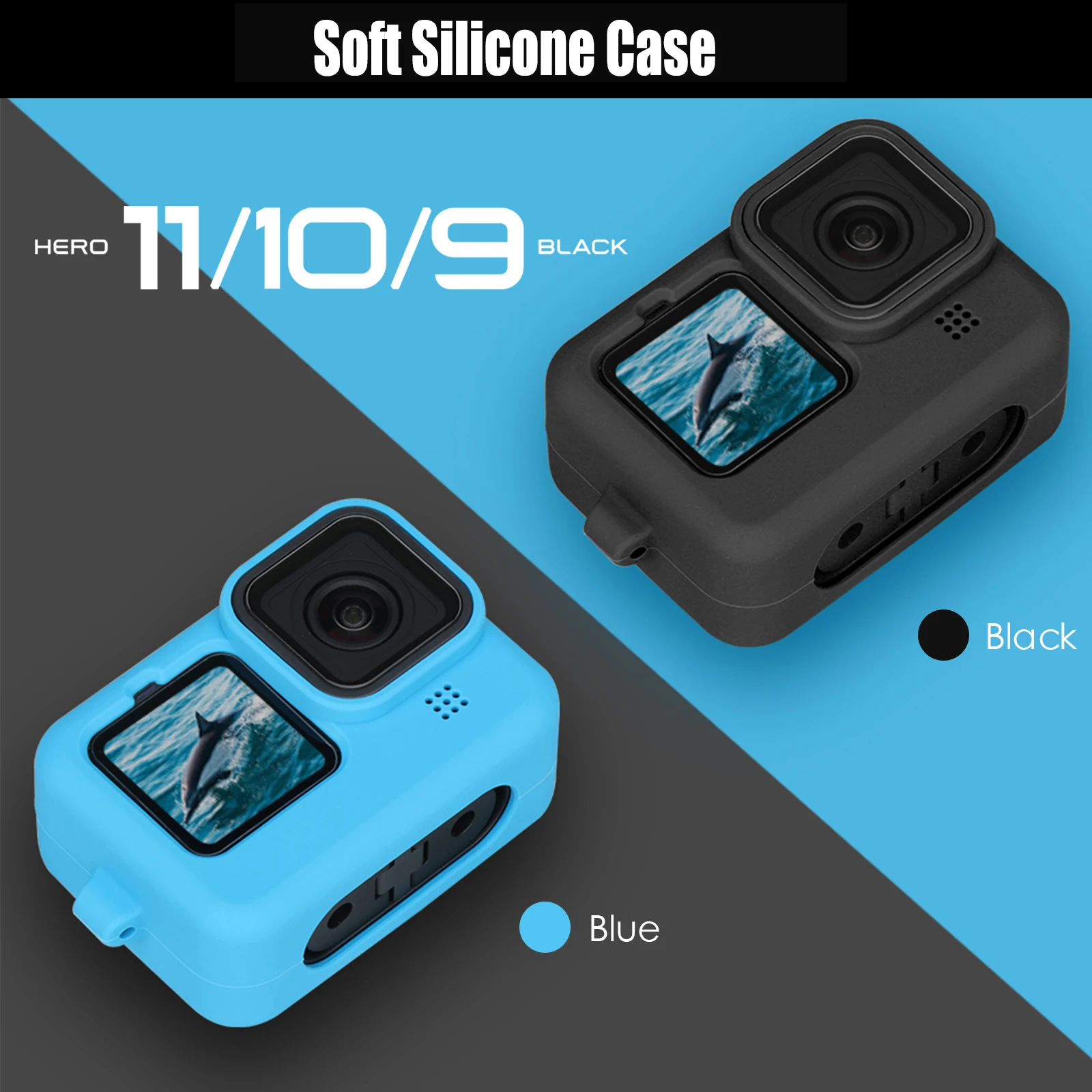 For Gopro Hero 11 10 Black Soft Silicone Case for Go pro Hero 10 9 Silicone Protective Full Cover Shell Camera Accessories