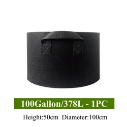 Large Heavy Duty Fabric Grow Bag with Handles (100 Gallon)