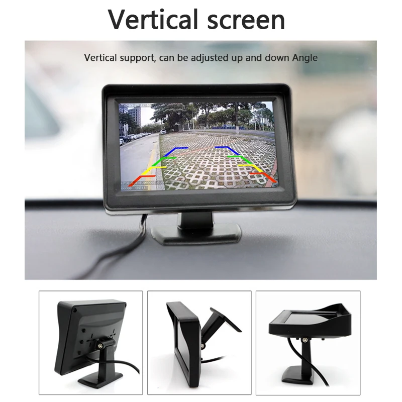 4.3in Car Display Easy to Install High-definition Reversing Image Universal Machine Display