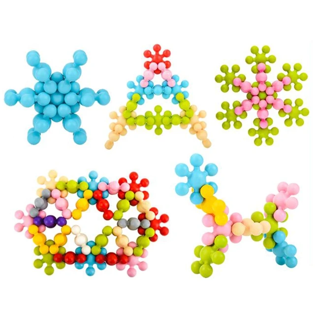 Q9QB 200Pcs Snow Building Blocks DIY STEM Toy Montessori Building Set for Children 5 6 7 Interactive Learning Toy Kids Gift 5