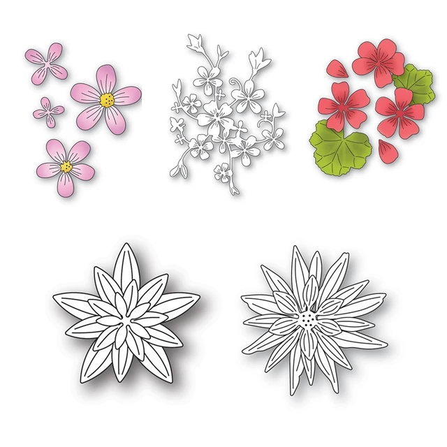 Elevate your DIY crafts with the Layered Fringe Lovely Flowers Bouquet Metal Cutting Dies.