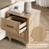 Nightstands with Charging Station Set of 2, Night Stand with 2 Drawers,Wooden Rustic Bedside Table End Tables with Solid Wood 6