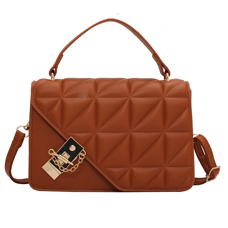 

Women's Bag New Single Shoulder Crossbody Bag Simple Chain Small Bag Fashion Casual Lingge Women's Bag Small Square Bag Handbags