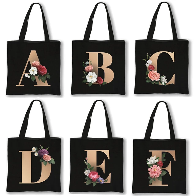 Clearance!SDJMa Initial Printed Canvas Tote Bag, Personalized Shoulder  Handbag with Inner Zipper Pocket, Open Beach Bag for Vacation, Present Bag  for Wedding, Birthday, Holiday - Walmart.com