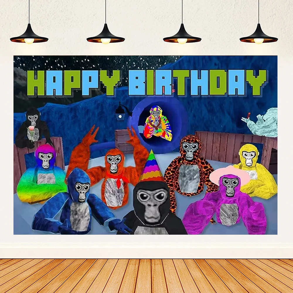Gorilla Tag Thema Geburtstags feier Dekoration liefert Nummer Luftballons König Affe Banner Kuchen Topper Hintergrund Baby Dusche Geschenke – Detail 37