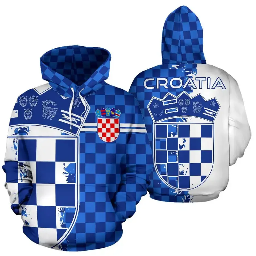 Chorvatsko kabát z pažích lebka standarta 3D potištěné na zip mikina muž pulovr mikina s kapucí bunda dres tracksuits