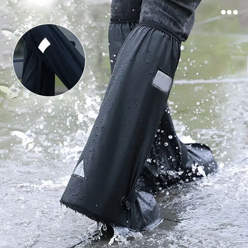 Waterproof Rain Boot Shoe Cover Outdoor High Tube Shoe Covers Shoes Dust Covers for Motorcycle Bike Rain Cover Adult Unisex 2