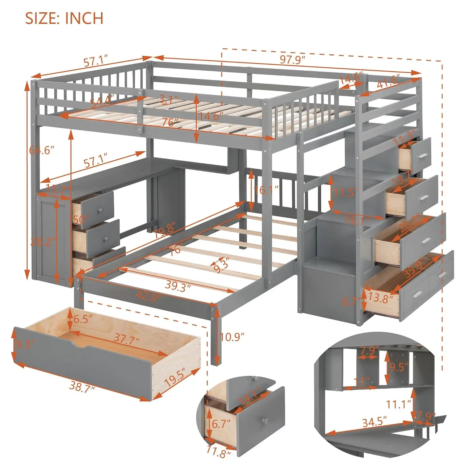 L-Shape Bunk Bed Set 2
