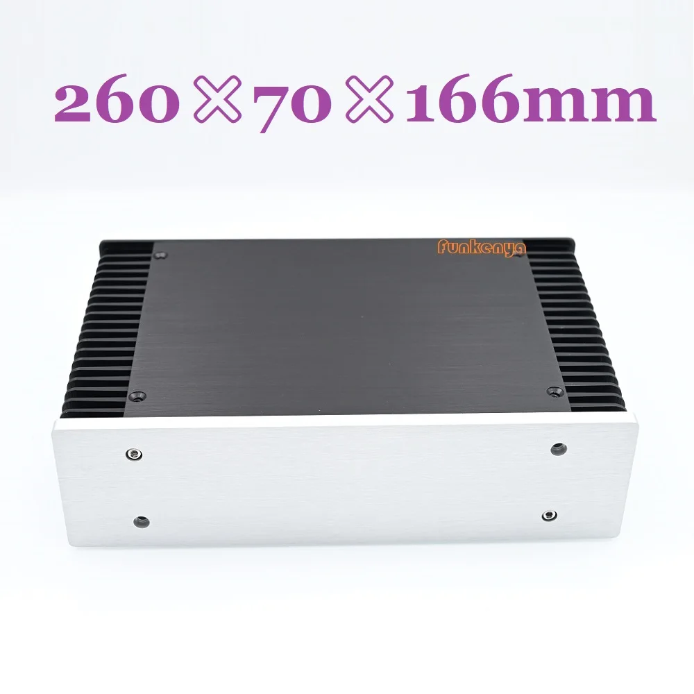 

260x70x166mm DIY Anodized Aluminum Case Heat Sink Power Amplifier Supply PSU Preamp AMP Housing Hifi DAC Decoder Shell Headphone