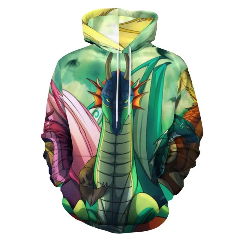 thumbnail image 1 of Sudadera con capucha con estampado 3D de alas de dragón de fuego para hombre, sudaderas informales de gran tamaño, ropa de calle, 1 of 4